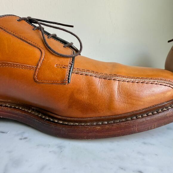 Allen Edmonds Hillcrest Derby Shoes Tan Leather 11.5C Made in USA - Picture 8 of 15